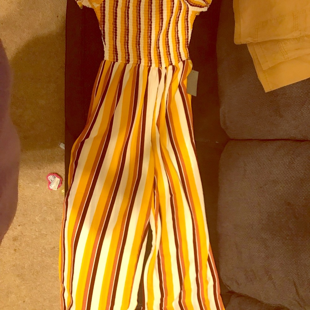 Stripe pants romper new never worn